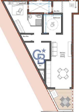 1 Bedroom Penthouse For Sale
